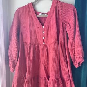 Madewell Colette Lightspun Long Sleeve Mini Dress